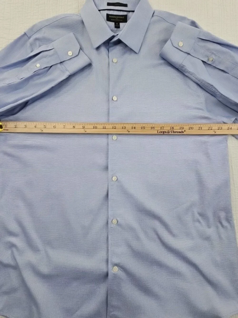 Banana Republic‎ Shirt Men's XL Blue Slim Fit Long Sleeve Wrinkle Resistant EUC